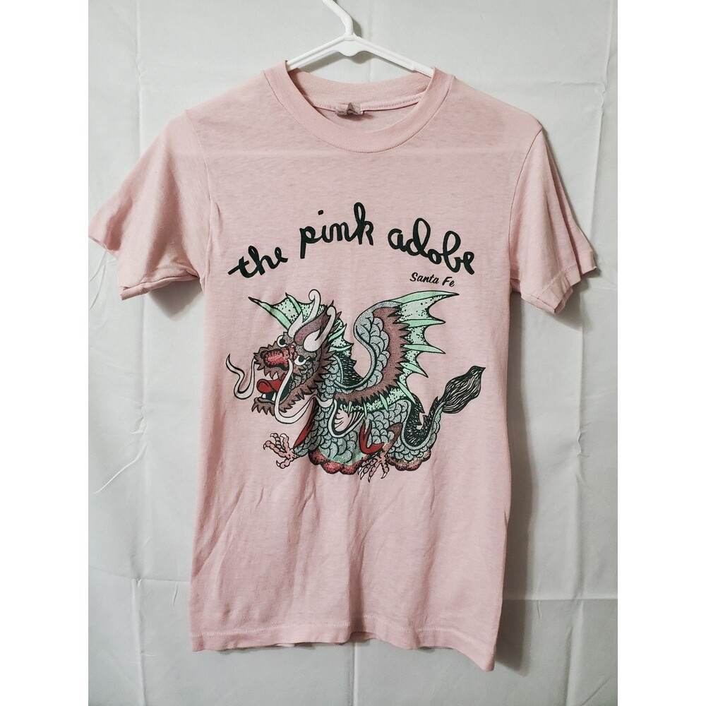 Vtg Stedman The Pink Adobe Dragon Santa Fe Single Stitch Shirt Size Small READ